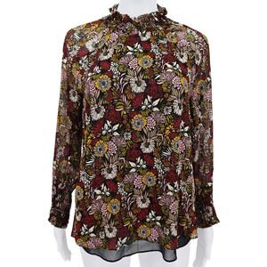 Zara Woman Floral Sheer Top Blouse S